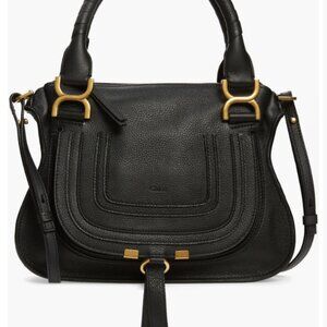 Chloé Small Marcie Bag in Grained Leather Black Size S Excellent Condition